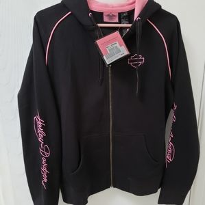 NWT genuine Harley-Davidson zipper hoodie black L